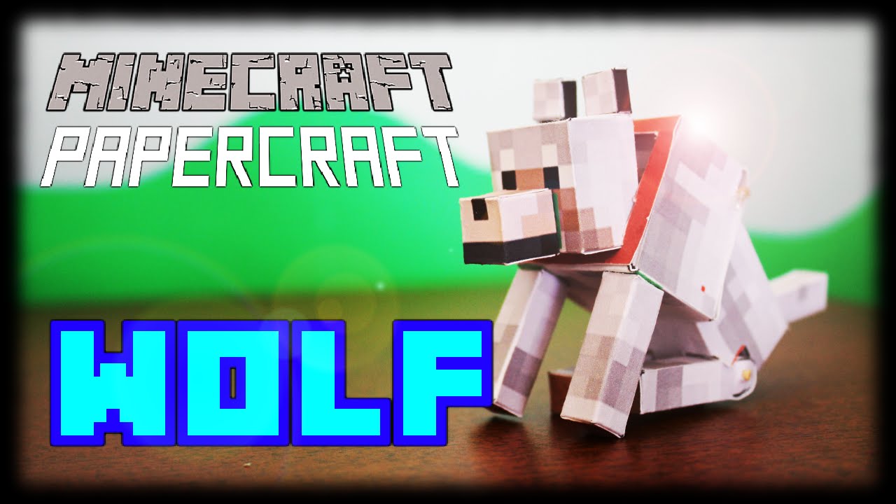 How to make a Minecraft Papercraft Bendable Wolf (sits down) - YouTube