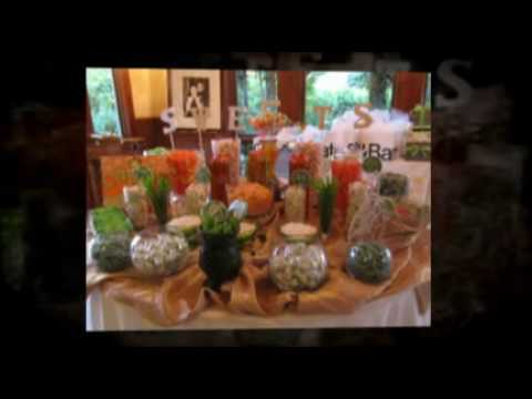 Orange Green Gold Wedding Candy Buffet Bar Favors