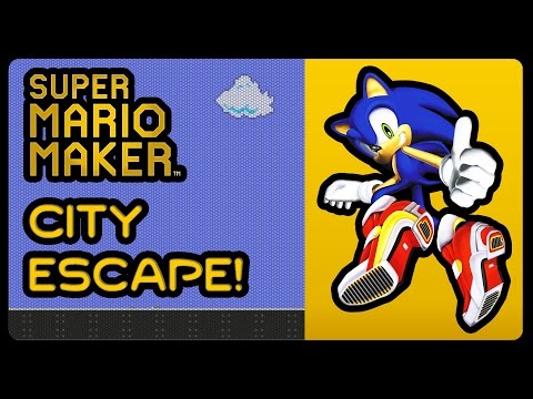 city escape in super mario maker with sonic sound effects