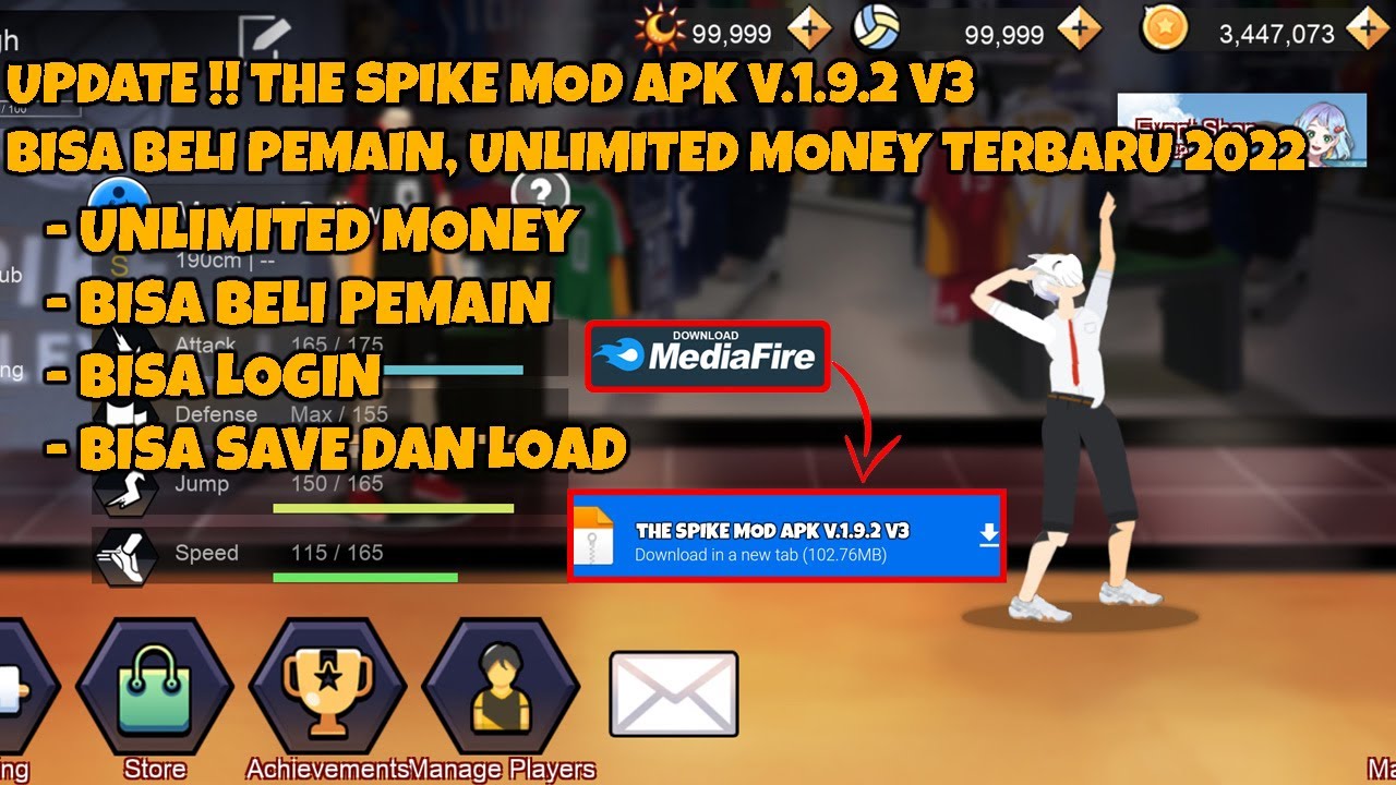 Update The Spike Mod Apk v1.9.2 V3 Bisa Beli Pemain, Update The Spike Mod Apk v1.9.2 V3 Bisa Beli Pemain,