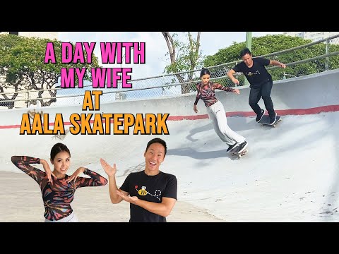 FAKIE 540 INWARD HEELFLIP BIGSPIN + NANA'S FIRST DROP IN!! - A Day With My Wife At Aala Skatepark