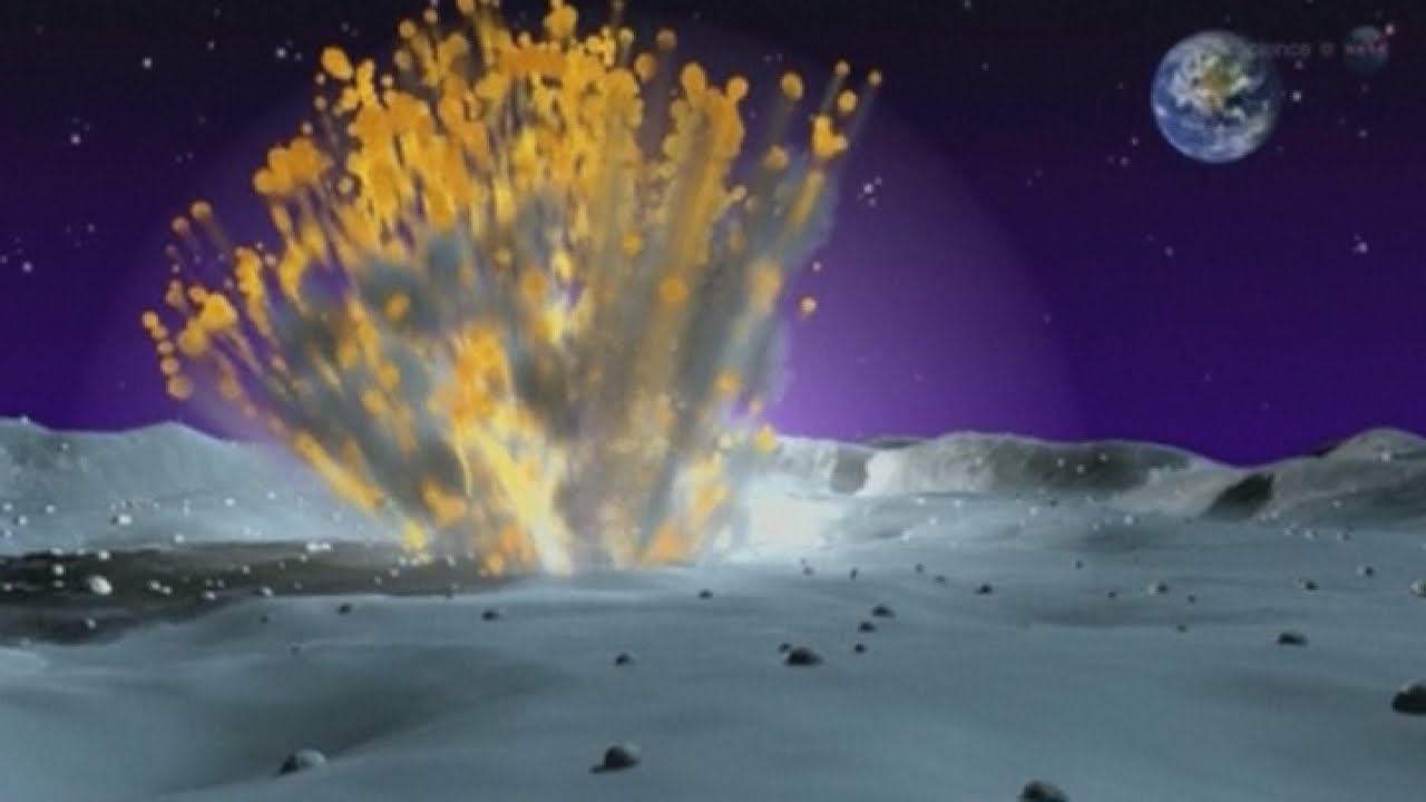 Lunar meteor explosion Space rock hits moon YouTube
