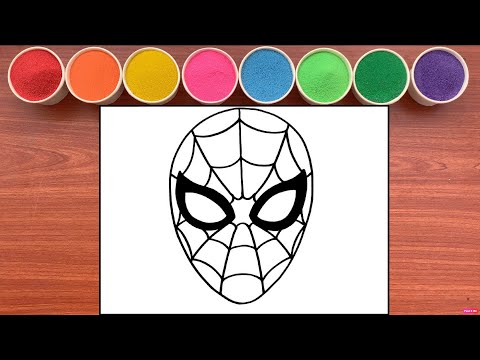 Tô Màu Tranh Cát MẶT NẠ NGƯỜI NHỆN - Colored sand painting Spiderman Mash (Rainbow Candy)