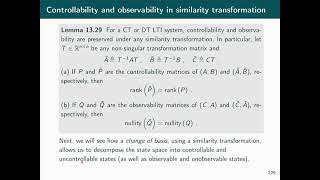 Linear System Theory - 13 Controllability and observability - part 2/2