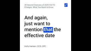 30 Second Overview Of 2025 Icd 10 Changes - What You Need To Know