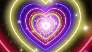 Neon Colorful Heart Tunnel Loop 2 Hours