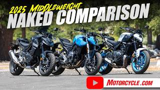 2025 Middleweight Naked Comparison Honda Cb750 Hornet Vs Suzuki Gsx-8S Vs Yamaha Mt-07