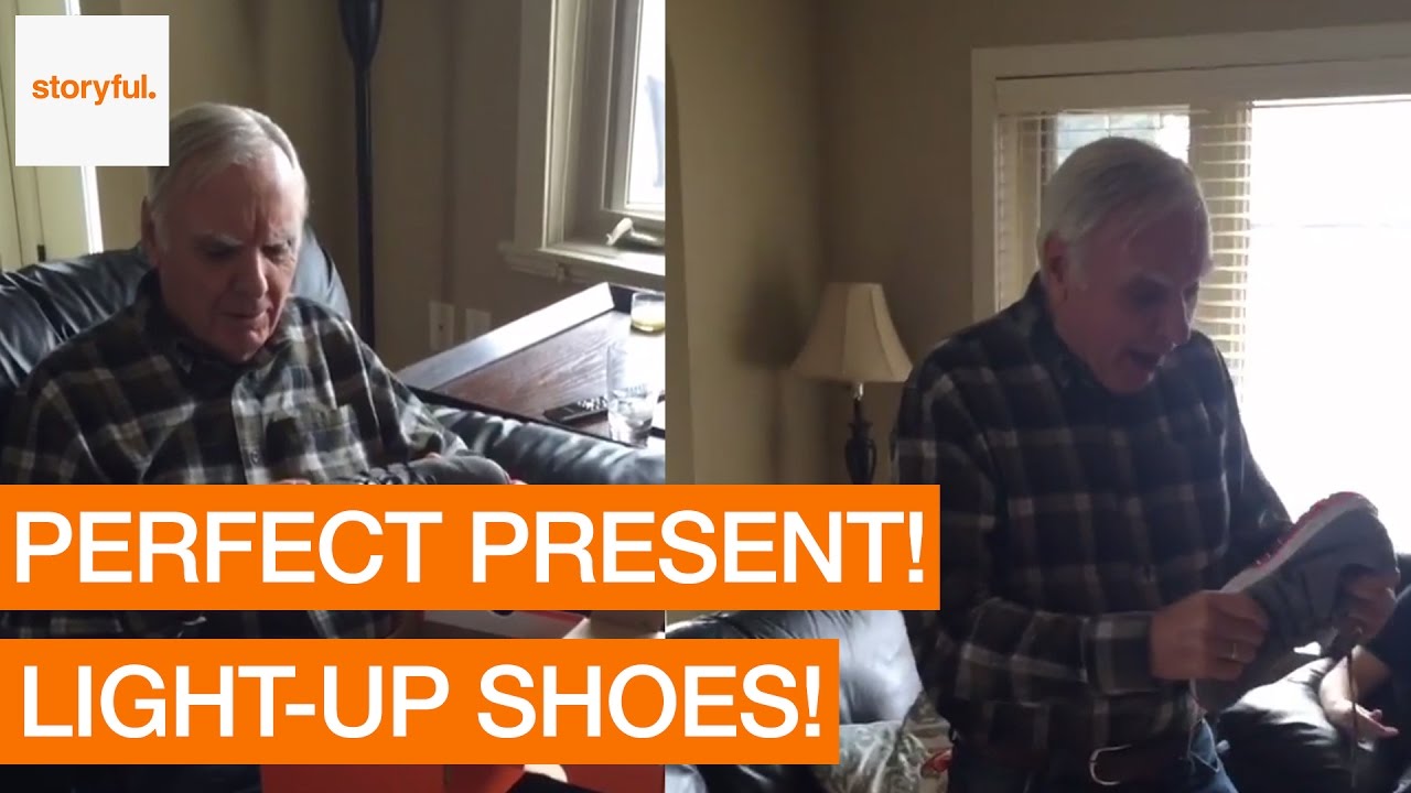 Dad is Ecstatic About his new Light-Up Sneakers