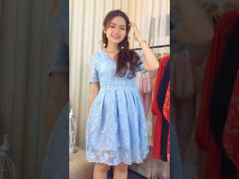 Đầm xòe ren hở vai cực đẹp