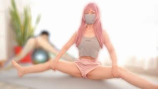 Workout Yoga & hot girl Gymnastics with AimiJer - Part 01
