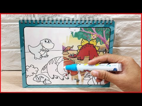Đồ chơi sách ma thuật thần kì, tô màu khủng long bằng nước trắng, Magic water book (Chim Xinh)