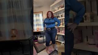 Satin D Neck Top & Jeans