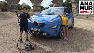 Hyundai Kona EV 2022 Baba Oğul Kız Test / Elektrikli Kona'yı Antalya'da test ettik
