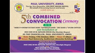Paul University Awka 5Th Combined Convocation Ceremony