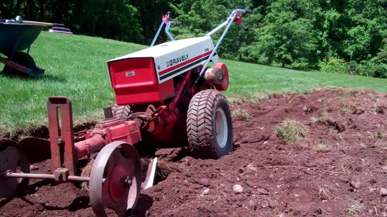 Gravely 546 with Rotary Plowing the garden - YouTube