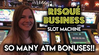 Going to the ATM on Risque Business Slot Machine! Both BONUSES!!! Going to the ATM on Risque Business Slot Machine! Both BONUSES!!!