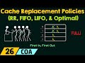Cache Replacement Policies - RR, FIFO, LIFO, & Optimal
