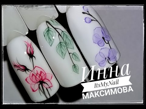 Как нарисовать пион гель лаком Как нарисовать пион гель лаком