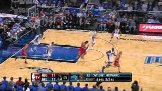 Dwight Howard Hustles Back On Defense To Block Kevin Martins Layup Attempt