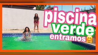 Desafio Da Piscina Entremos Na Piscina Verde - Livia Karina E Bianca - Kids Fun