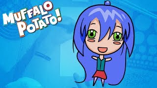 How to Draw AN ANIME GIRL Using Letters and Numbers with Muffalo Potato