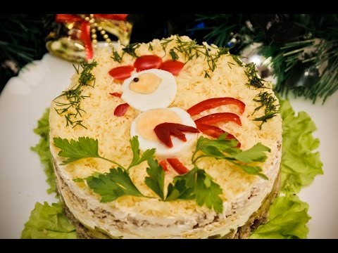 Новогдние салаты из мяса с фотографиями