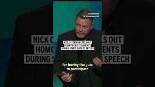 Nick Offerman Calls Out Homophobic Comments During Spirit Awards Speech