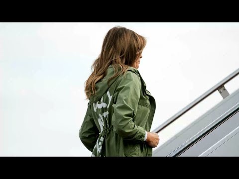 Melania Trump visits immigrant children wearing jacket that says 'I really don't care, do u?