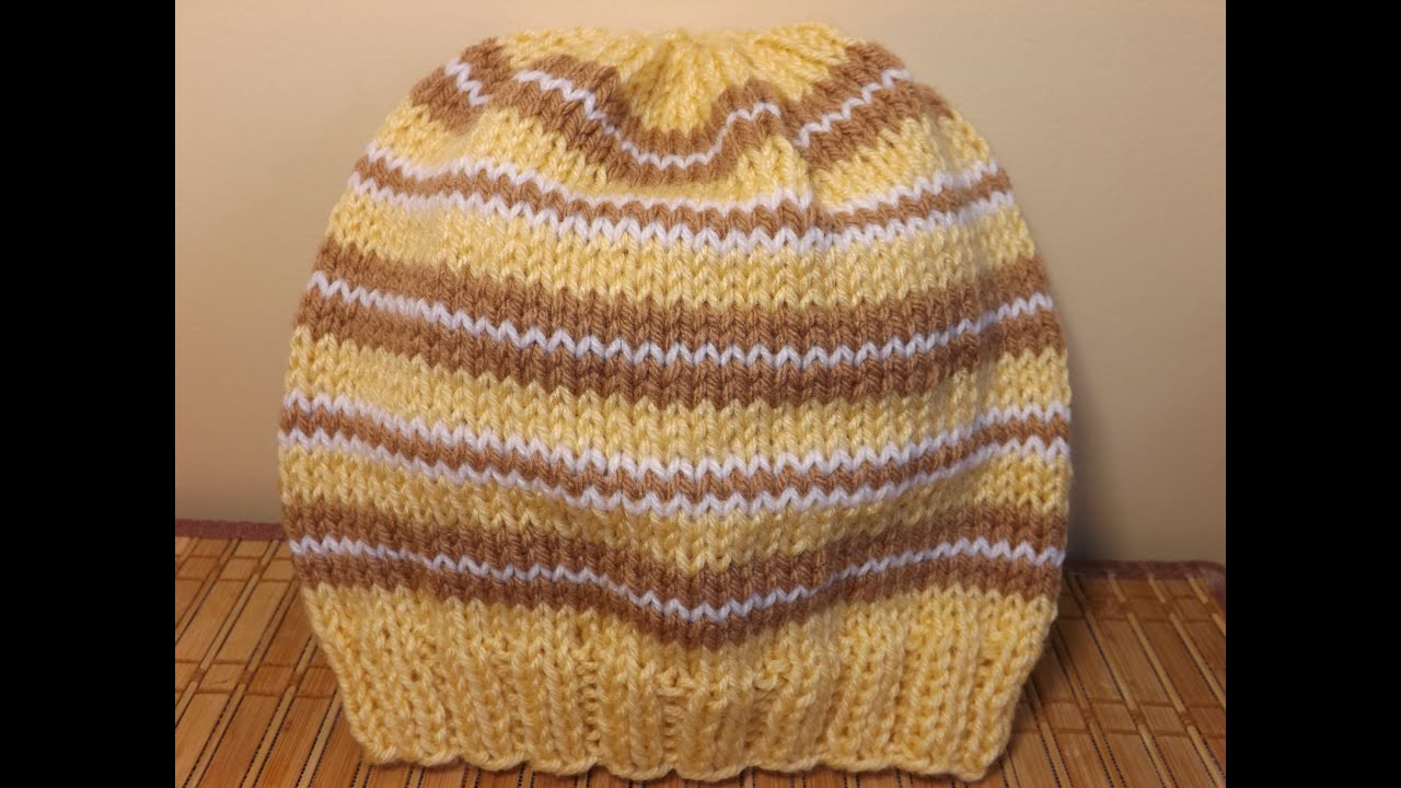 Gorro De Adulto Tejidos Con Dos Agujas - YouTube