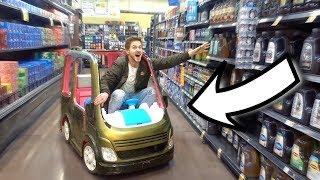SHOPPING IN A TOY CAR!