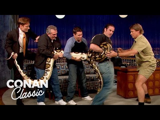 Conan & Steve Irwin Wrestle With A Snake - "Late Night With Conan O'Brien"