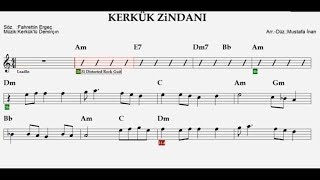 Kerkük Zi̇ndani--Rock--Am--Play Along--Guitar,Flute,Violin,Melodica,Keyboard.