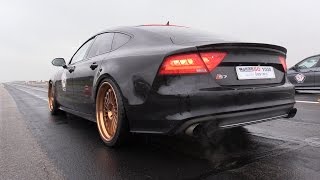 Crazy Black Audi S7 w/ Milltek Exhaust - Revs, Acceleration & Drag Racing! Crazy Black Audi S7 w/ Milltek Exhaust - Revs, Acceleration & Drag Racing!