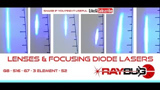 Lenses & Focusing Diode Lasers. Engraving & Cut Tests. G8, S16, G7, 3 Element, S2 And Standard Lens.