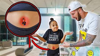 Cali Gets Her Belly Pierced Prank On Dad