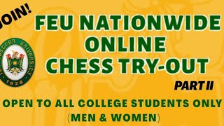 FEU Nationwide Online Chess Try-out