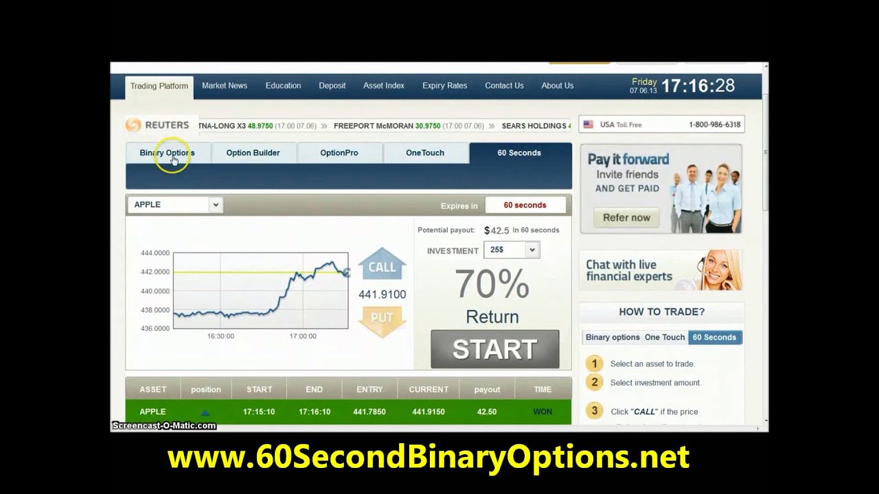 60 seconds binary options free demo zero risk strategy