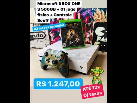 M🔥🔥🕹🕹icrosoft XBOX one s 500GB +jogo d+ br+de +controle scuff🔥🕹🕹🕹🔥🔥🔥
