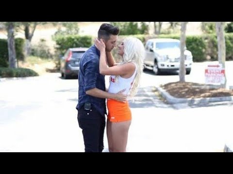 Kissing prank hooters employees
