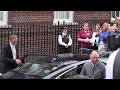 HRH Prince Charles and Camilla arrive at the hospital to see their baby grandson for the first time,