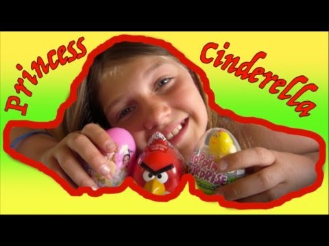 Toy Surprise Eggs ANGRY BIRDS Disney PRINCESS Hoppin Surprise Candy Taste Test Review
