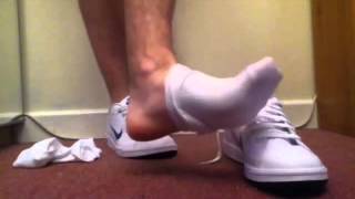 White Nike Courts And White Ankle Socks