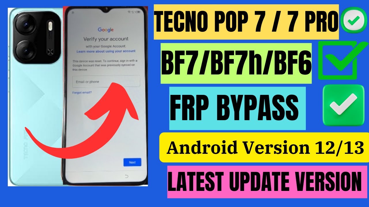 Tecno Pop 7 / pro / Bf7/ Bf7h / BF6 Frp Bypass Android Tecno Pop 7 / pro / Bf7/ Bf7h / BF6 Frp Bypass Android