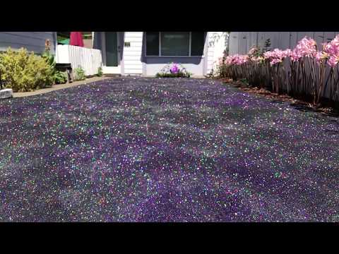 Glittering An Old Asphalt Driveway