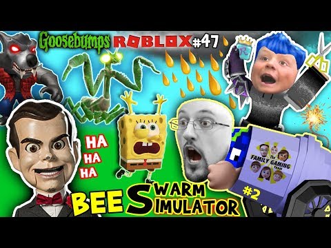GOOSEBUMPS vs. Spongebob in ROBLOX + FORTNITE helps Chase in BEE SWARM SIMULATOR Again Pt.2 (#47)