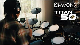 Simmons Titan 50 | 5-Piece Electronic Drum Kit with Mesh Heads