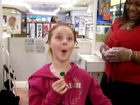 Shylynn getting her ears pierced a second time