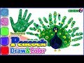 How to make Handprint Animal ⎮ Handprint peacock craft ⎮ Craft Idea ⎮ KIDKIDS TV #kids