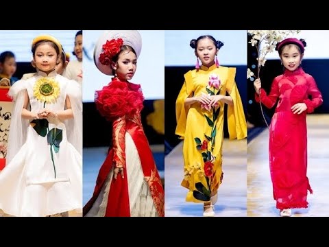 Mẫu nhí trình diễn áo dài Tết Canh Tý vô cùng đẹp mắt | BST Là Lá La Vlux