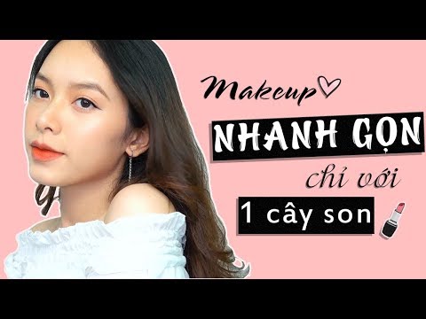 Makeup Sương Sương Nhanh Gọn Bằng 1 Thỏi Son | Makeup 3in1 Với Son | Hồng Beauty ♡